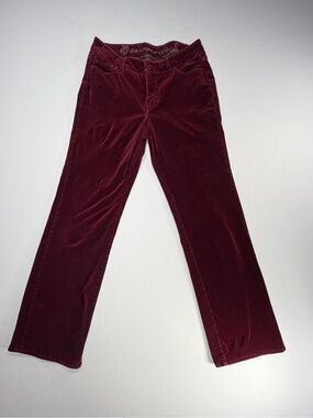 Christopher Blue Velvet Pants Burgundy Bootcut Womens 8 Y2K Boho Retro